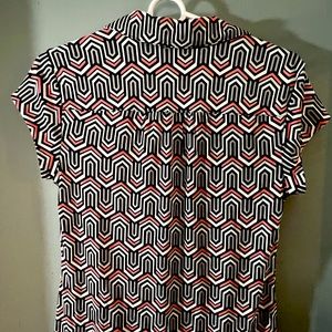 Alfani Black White & Peach Blouse